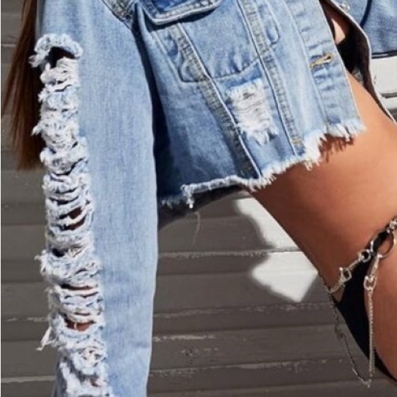 Denim Blvd. Distressed Denim Jacket - Picture 2 of 6